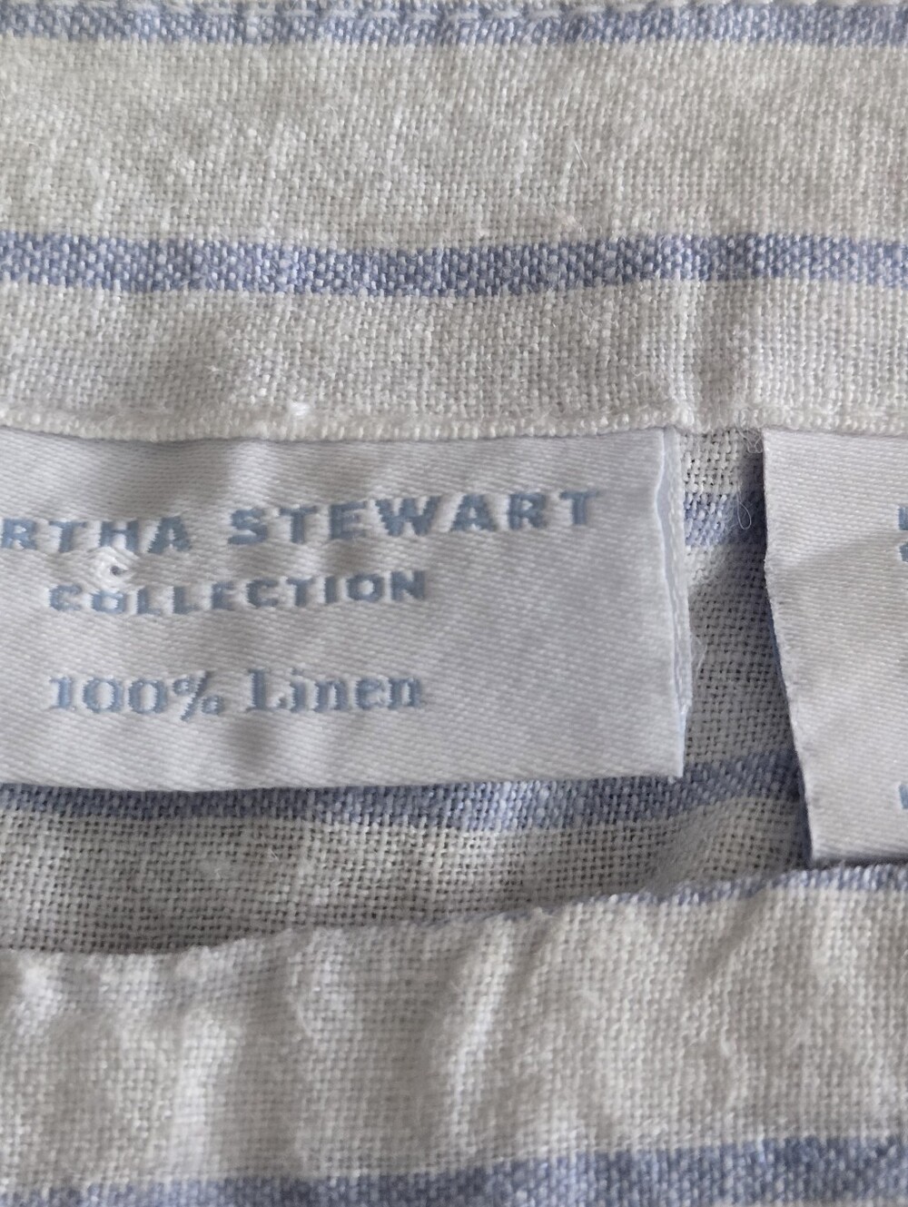 Martha Stewart Collection 100% Linen Top Boxy Crop Blouse White Stripes size XL - Picture 2 of 14